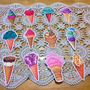 Stickers -  crafting, scrapbooks, ice cream cones